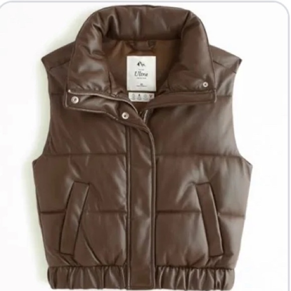 Brown Abercrombie puffer vest